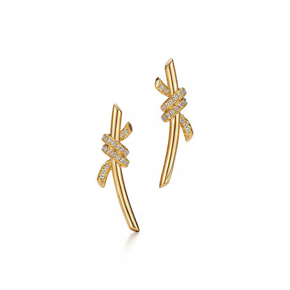 Diamond Knot Short Earring