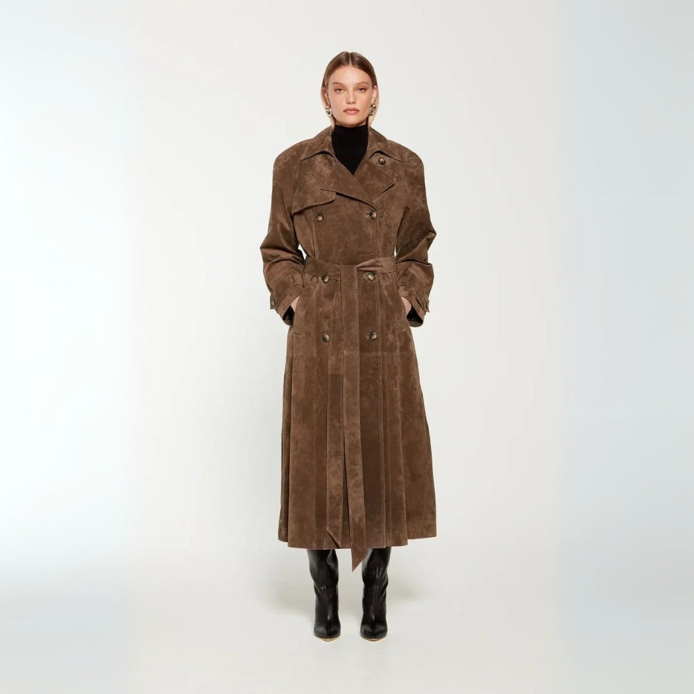 Eva suede trench coat - Mocha