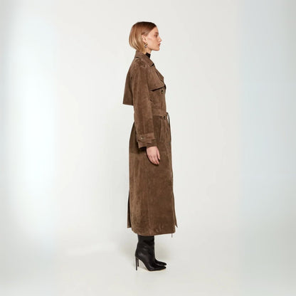 Eva suede trench coat - Mocha