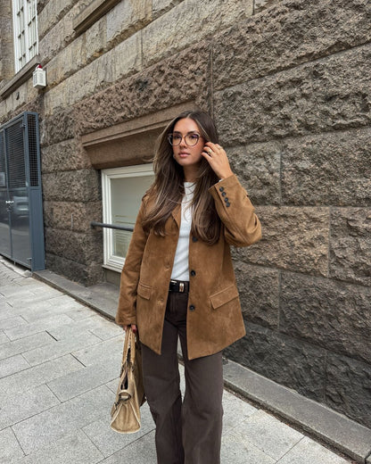 Ronza Suede Blazer - Camel