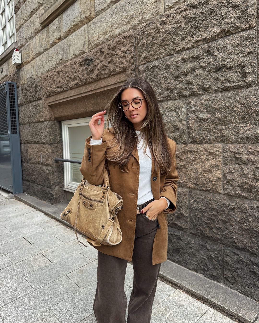 Ronza Suede Blazer - Camel