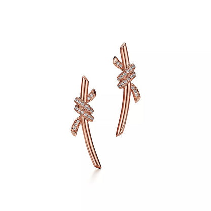 Diamond Knot Short Earring