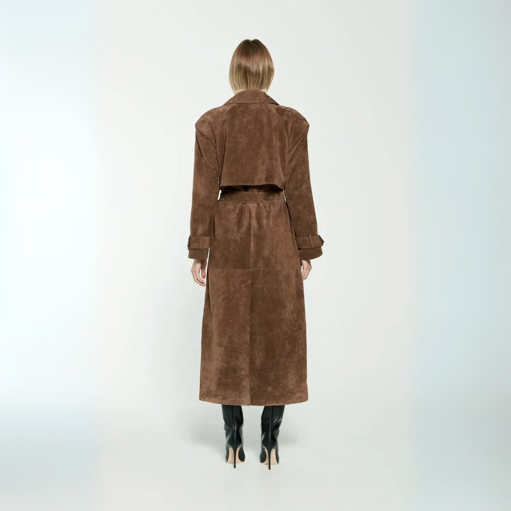 Eva suede trench coat - Mocha